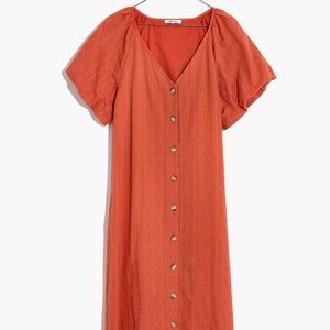 Madewell eyelet bubble sleeve midi dress